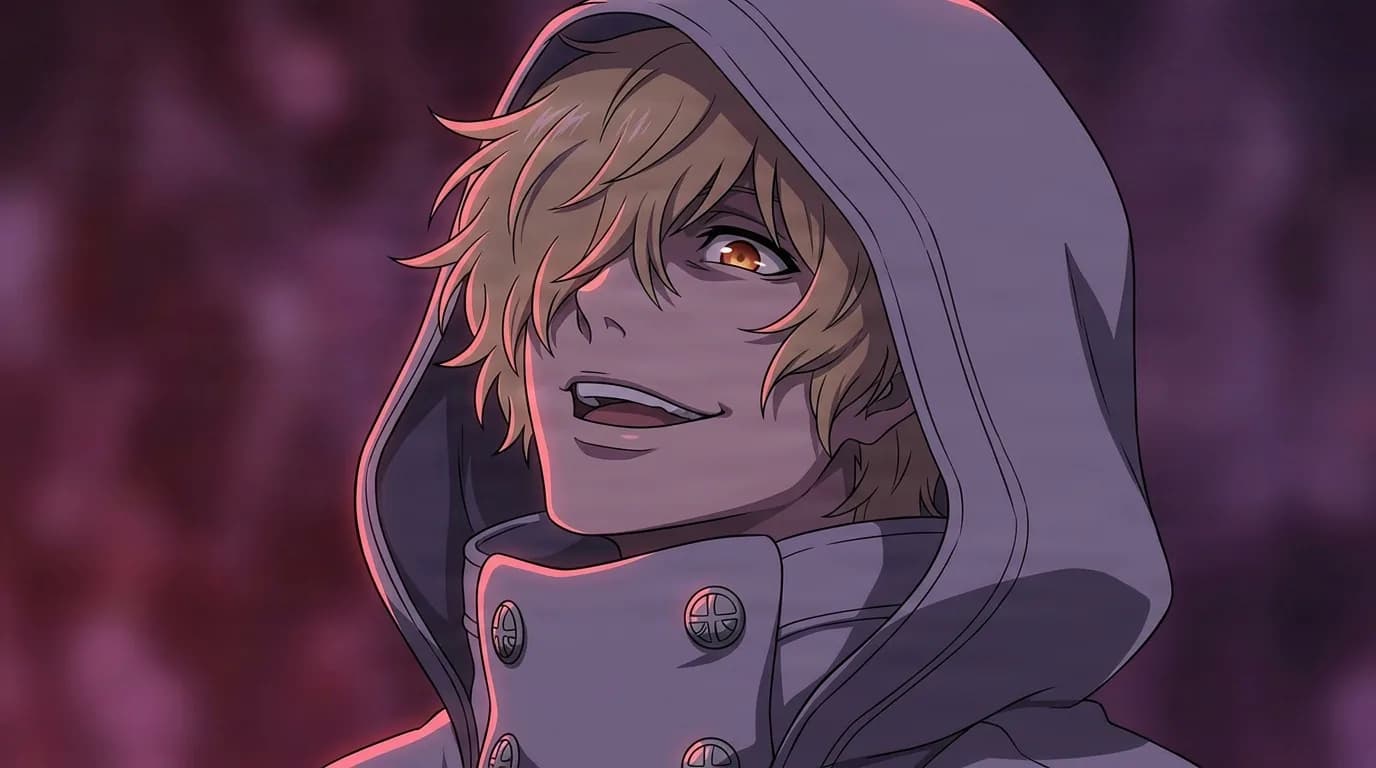 詳細な背景が描かれたセル画風アニメのクローズアップシーンに登場する『BLEACH』のグレミィ・トゥミュー