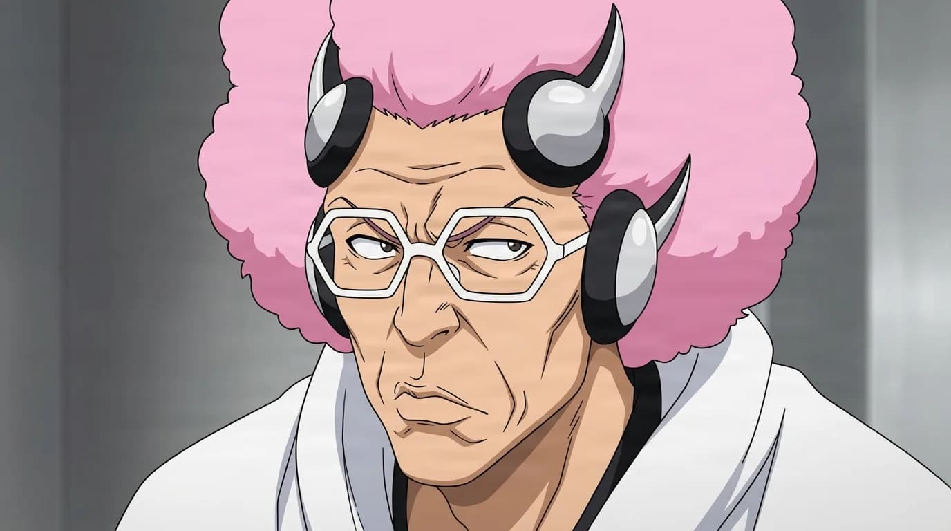 詳細な背景を持つクローズアップされたセルルックアニメシーンに描かれたBLEACHのグエナエル・リー