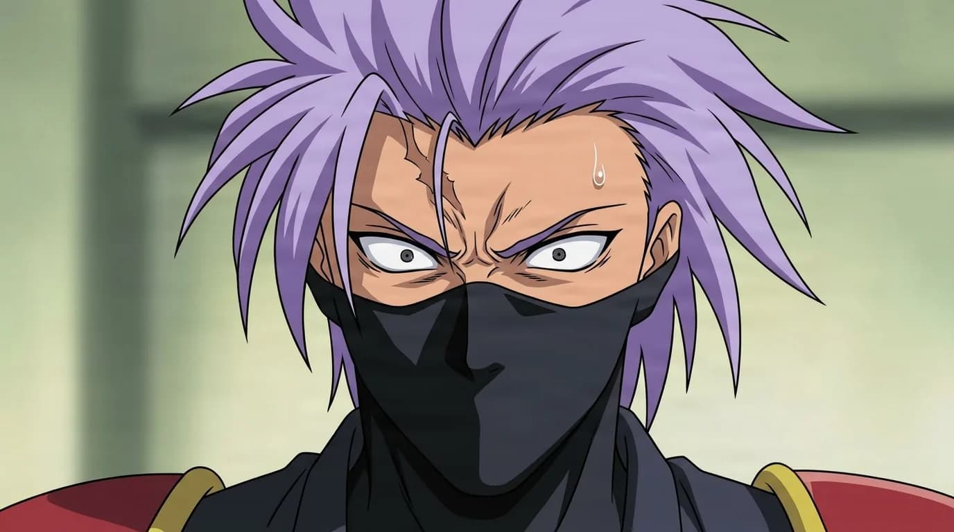 Hanza Nukui from Bleach in a close-framed cel-shaded anime scene with a detailed environment