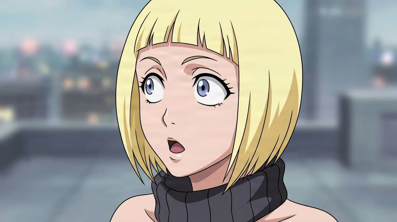 詳細な背景を持つクローズアップされたセルルックアニメシーンに描かれたBLEACHのりりん