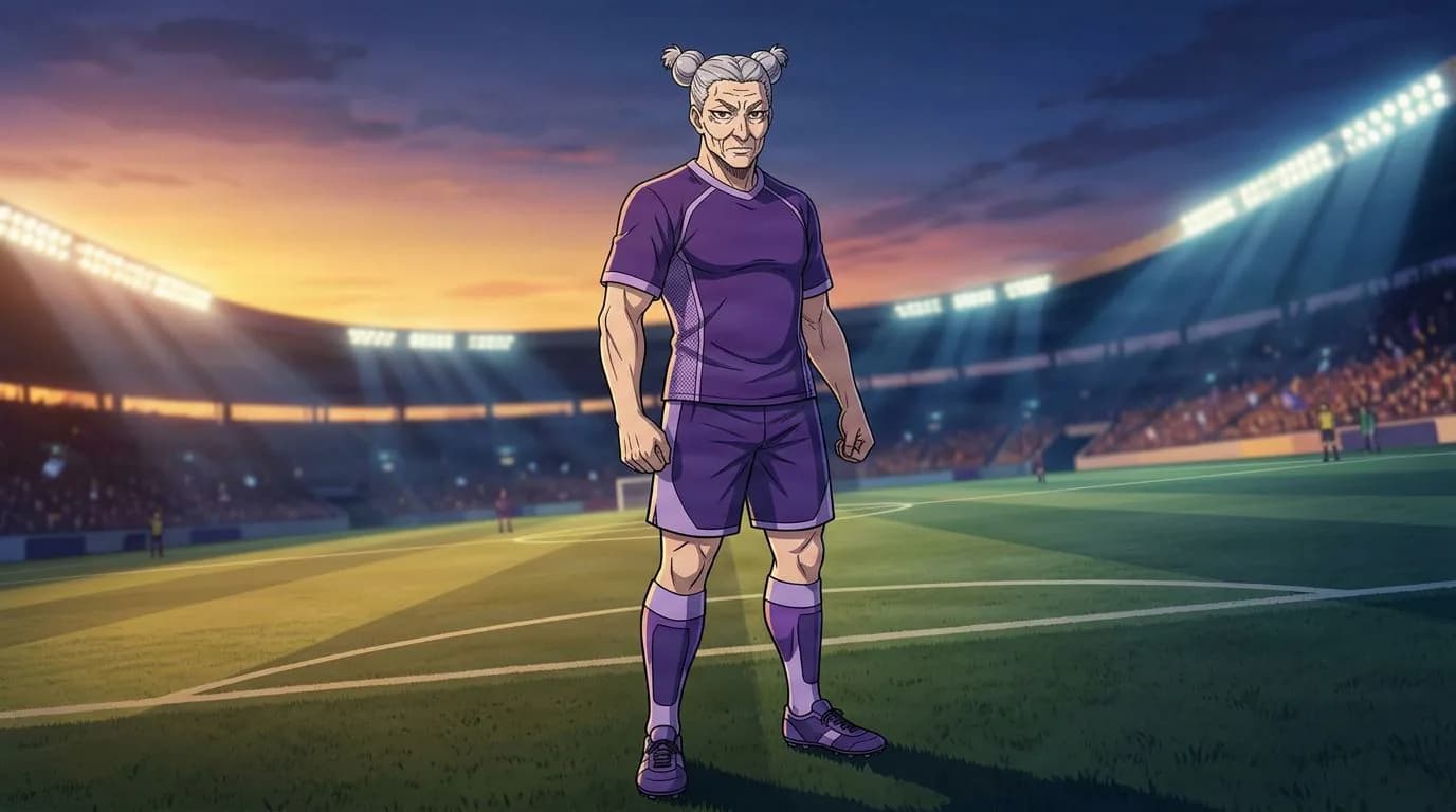 ブルーロックのグランのアニメ風ポートレート、セルシェーディング、サッカーの雰囲気