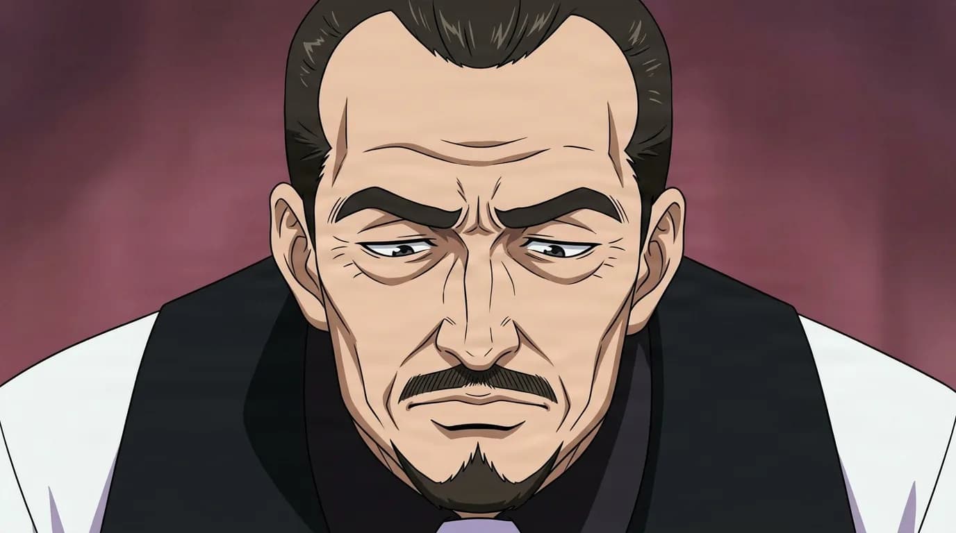 Gordon from Cowboy Bebop in a close-framed cel-shaded anime scene with a detailed environment