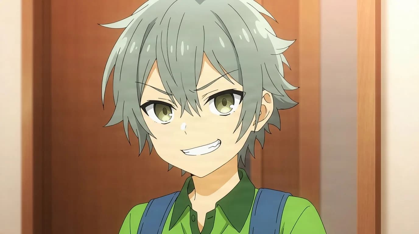 Sōta Hori from Horimiya in a close-framed cel-shaded anime scene with a detailed environment