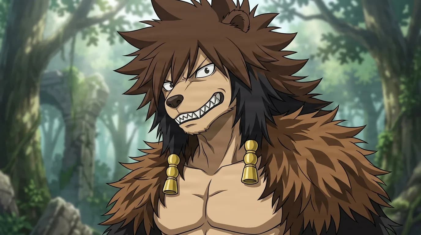Bearhead from My Hero Academia in a close-framed cel-shaded anime scene with a detailed environment