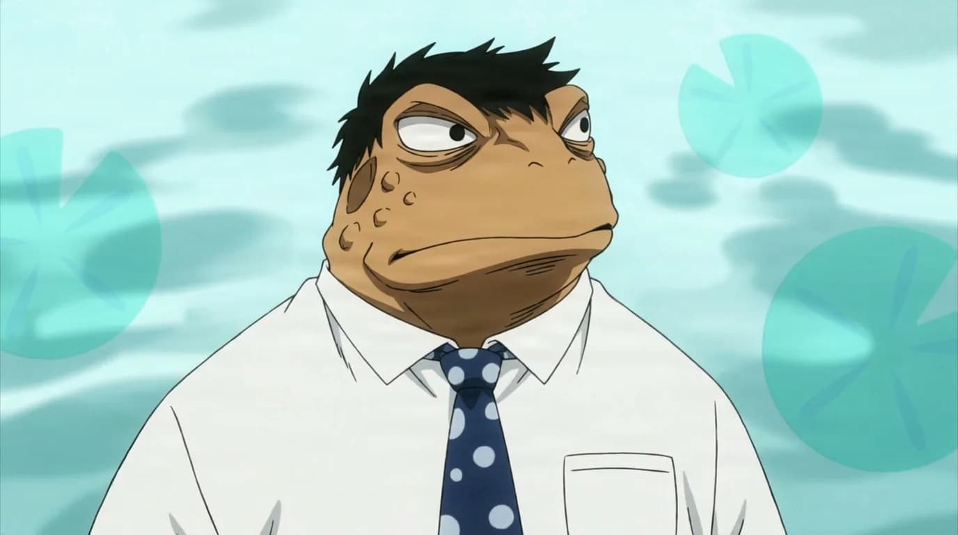 Ganma Asui from My Hero Academia in a close-framed cel-shaded anime scene with a detailed environment
