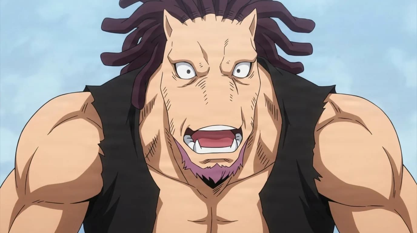 Giant Villain from My Hero Academia in a close-framed cel-shaded anime scene with a detailed environment