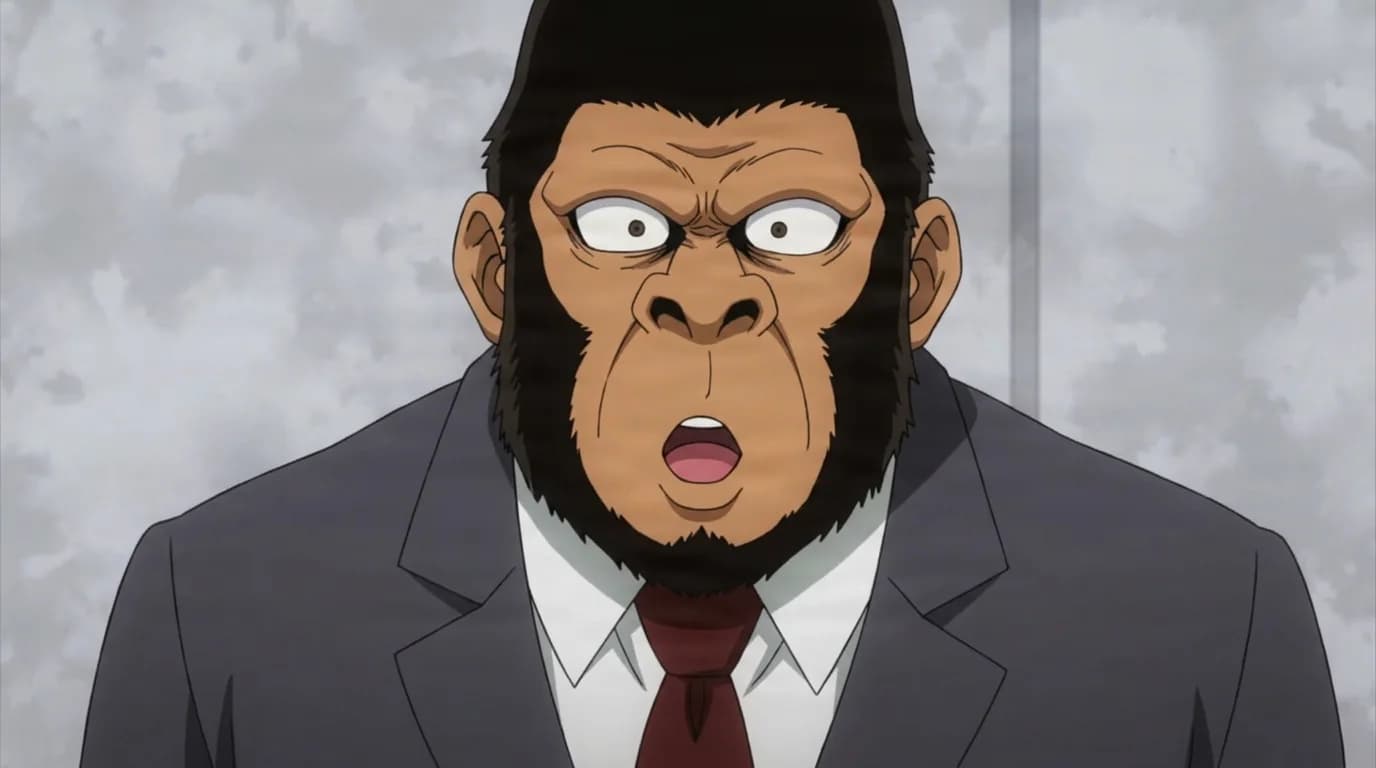 Gori from My Hero Academia in a close-framed cel-shaded anime scene with a detailed environment