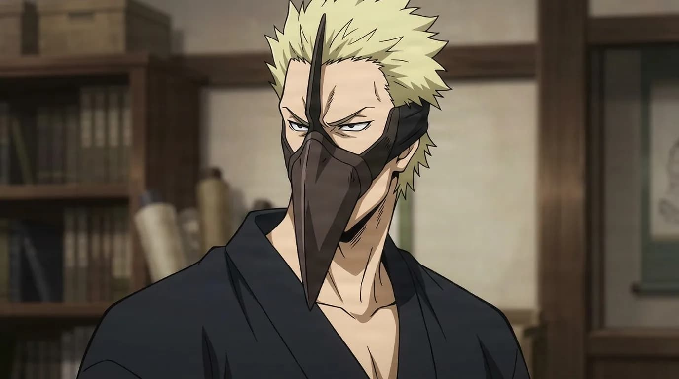 Hekiji Tengai from My Hero Academia in a close-framed cel-shaded anime scene with a detailed environment