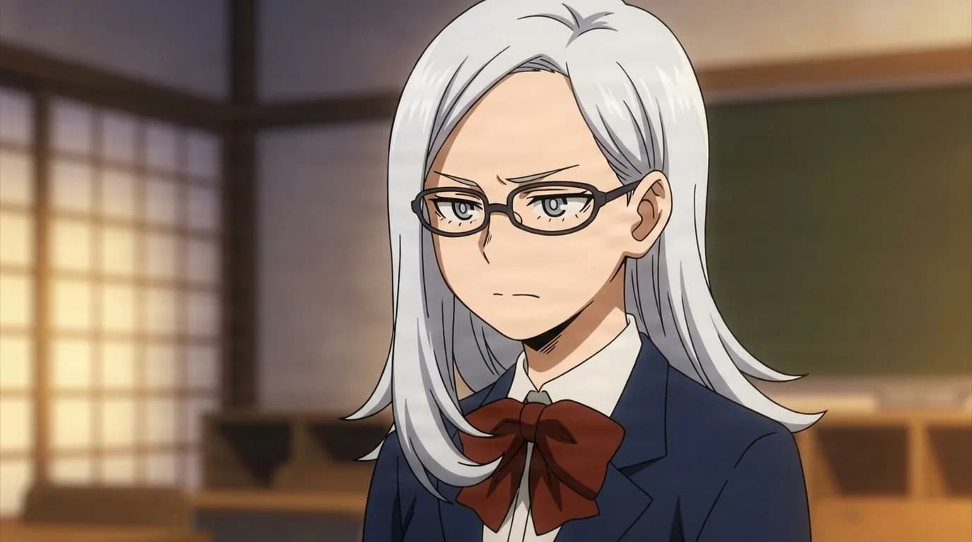 Kashiko Sekigai from My Hero Academia in a close-framed cel-shaded anime scene with a detailed environment