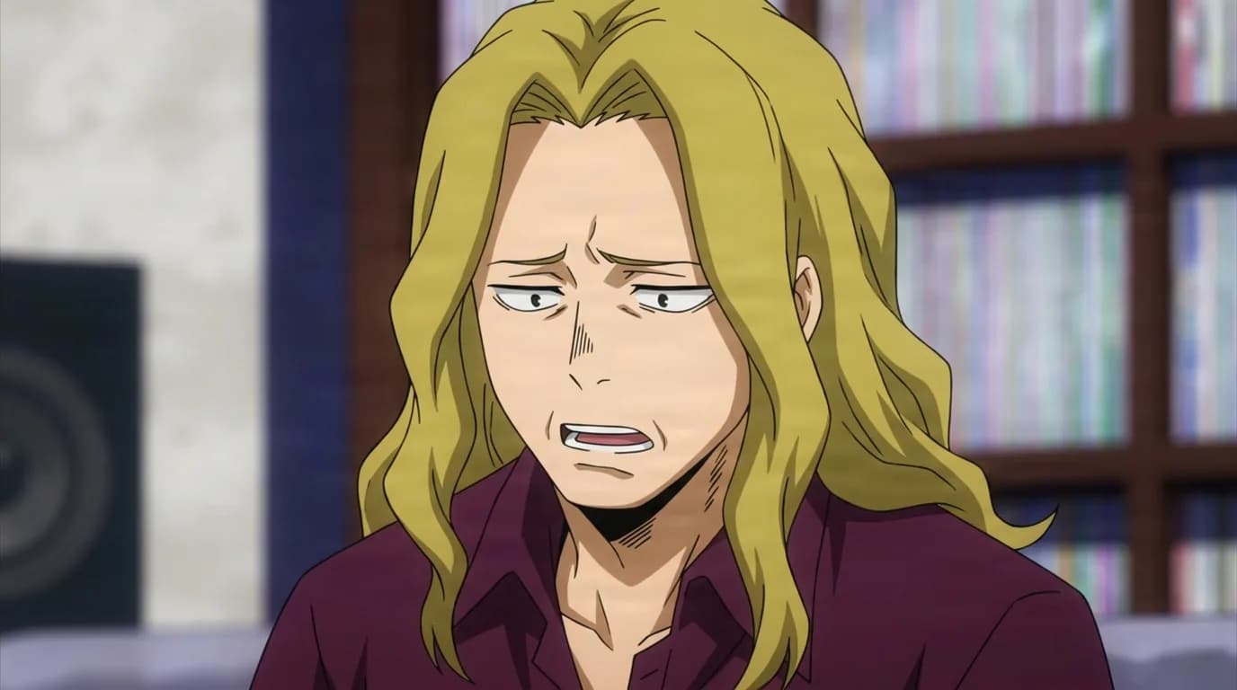 Kyotoku Jiro from My Hero Academia in a close-framed cel-shaded anime scene with a detailed environment