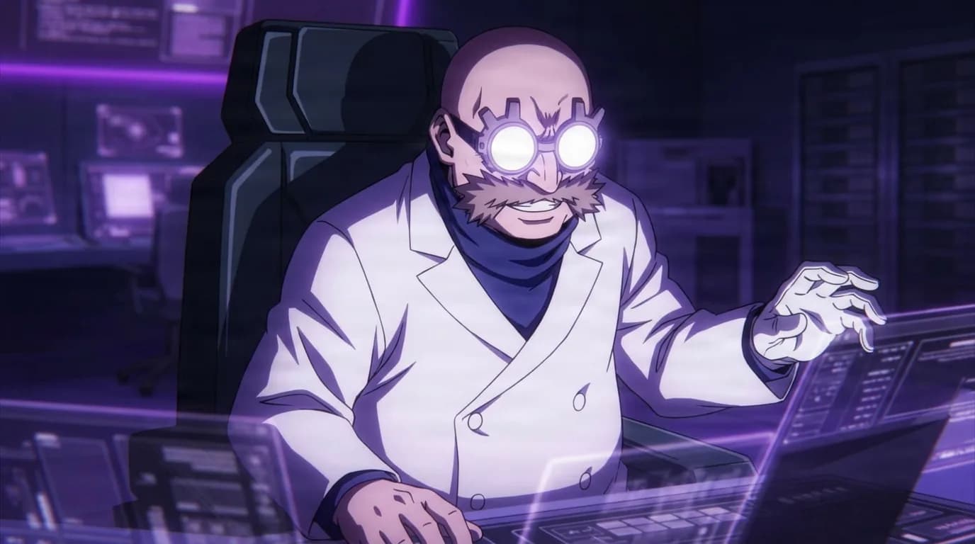 Kyudai Garaki from My Hero Academia in a close-framed cel-shaded anime scene with a detailed environment