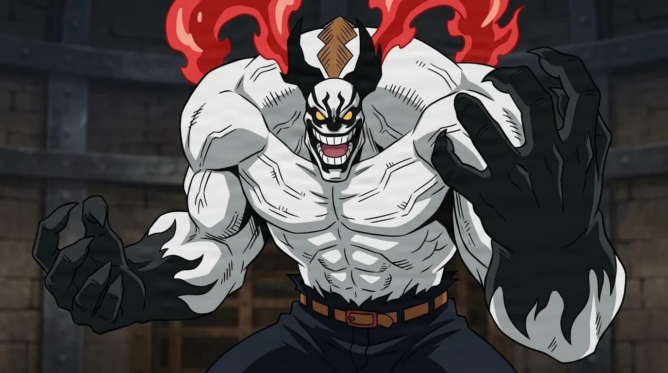 Leviathan from My Hero Academia in a close-framed cel-shaded anime scene with a detailed environment