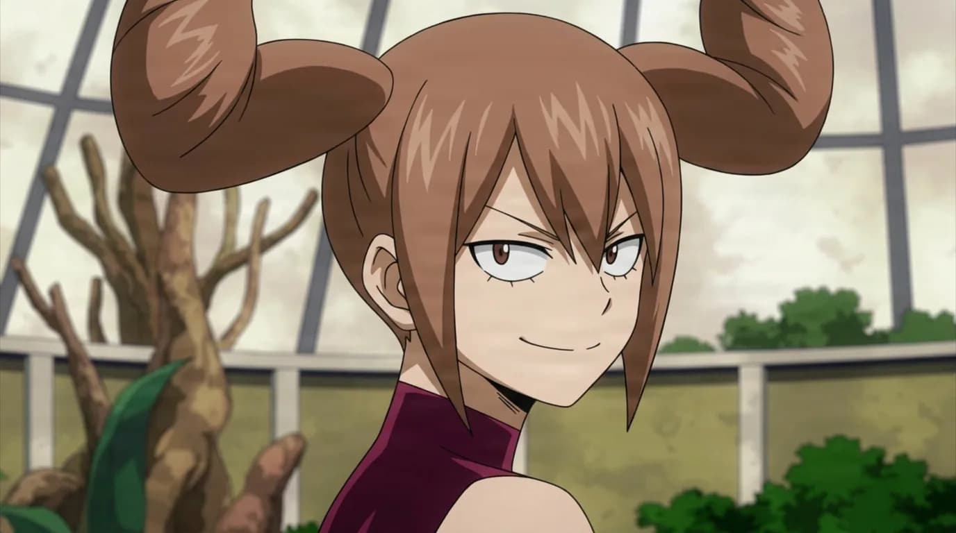 Martial Hair from My Hero Academia in a close-framed cel-shaded anime scene with a detailed environment