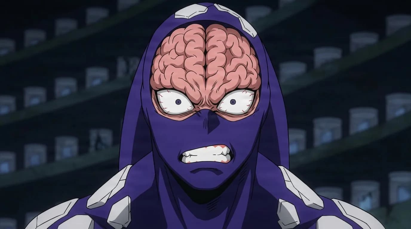 Ribby from My Hero Academia in a close-framed cel-shaded anime scene with a detailed environment