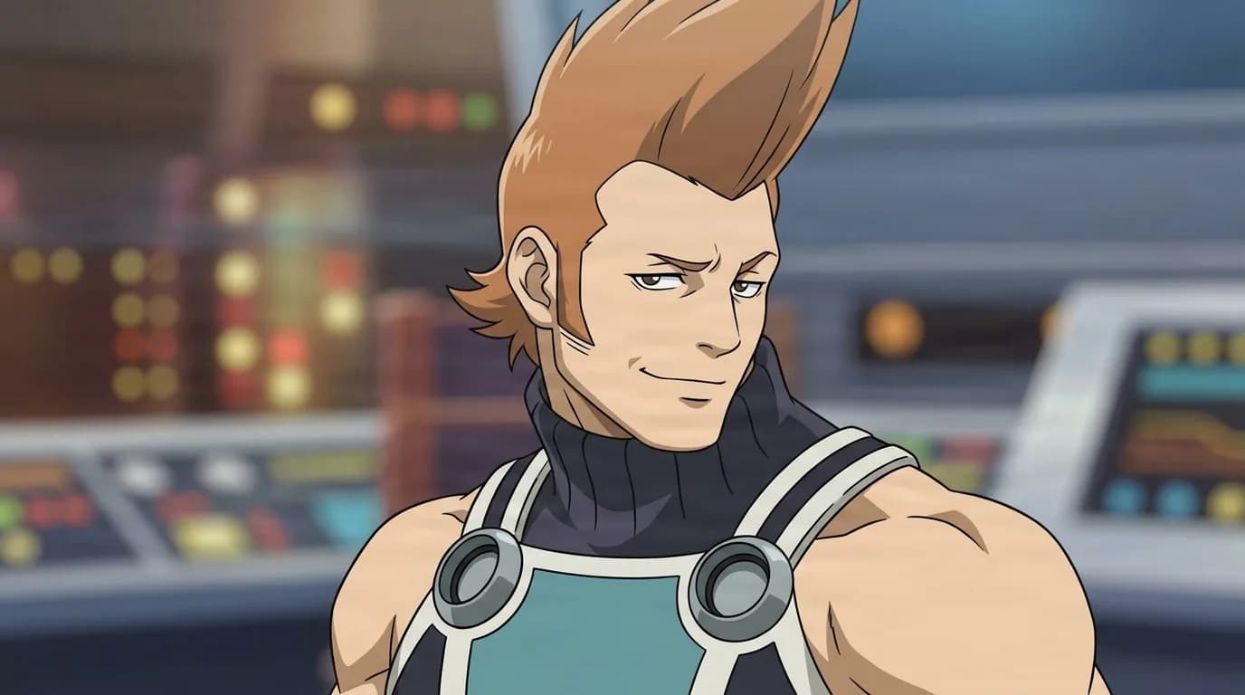 Sensoji from My Hero Academia in a close-framed cel-shaded anime scene with a detailed environment