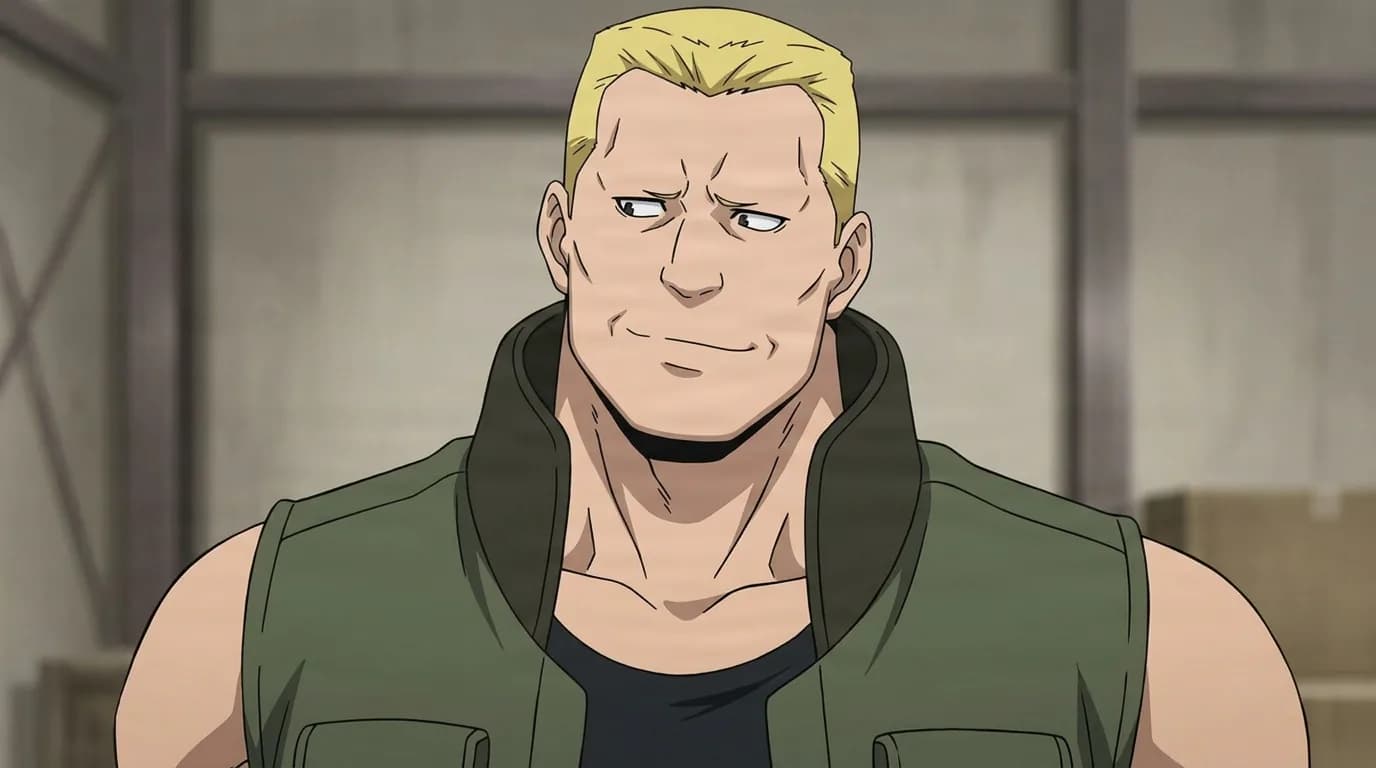 Tough Grab from My Hero Academia in a close-framed cel-shaded anime scene with a detailed environment