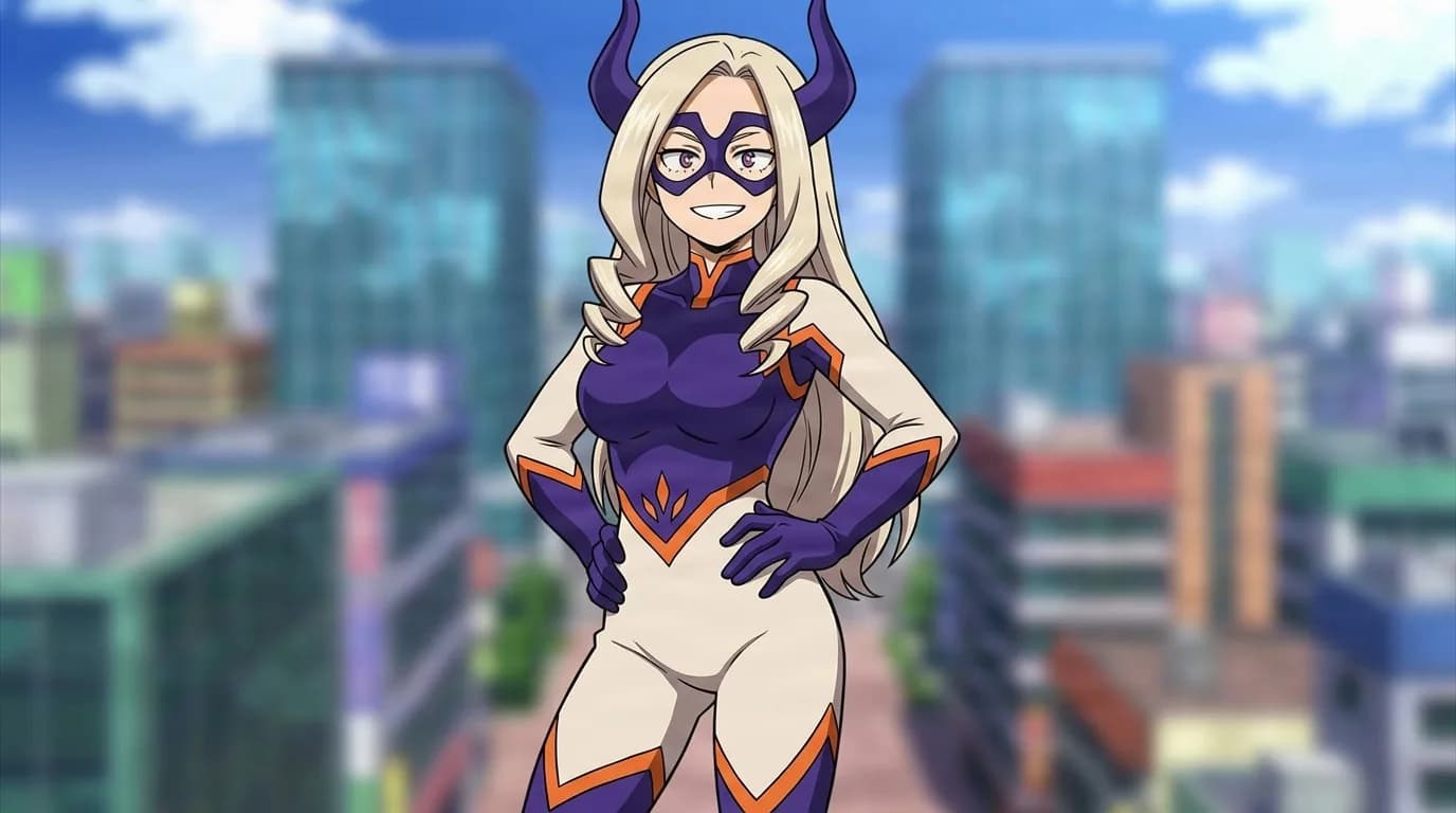 Yu Takeyama from My Hero Academia in a close-framed cel-shaded anime scene with a detailed environment