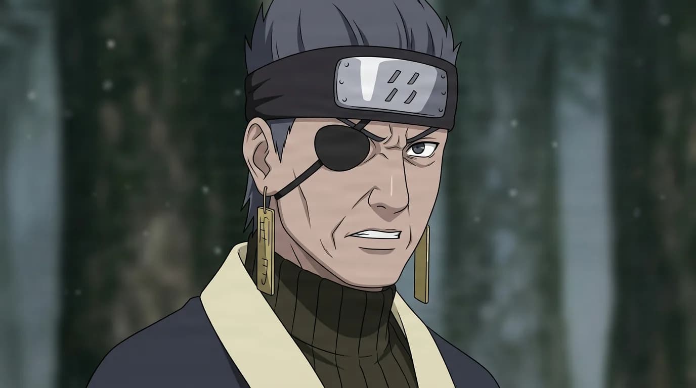 Ao from Naruto in a close-framed cel-shaded anime scene with a detailed environment