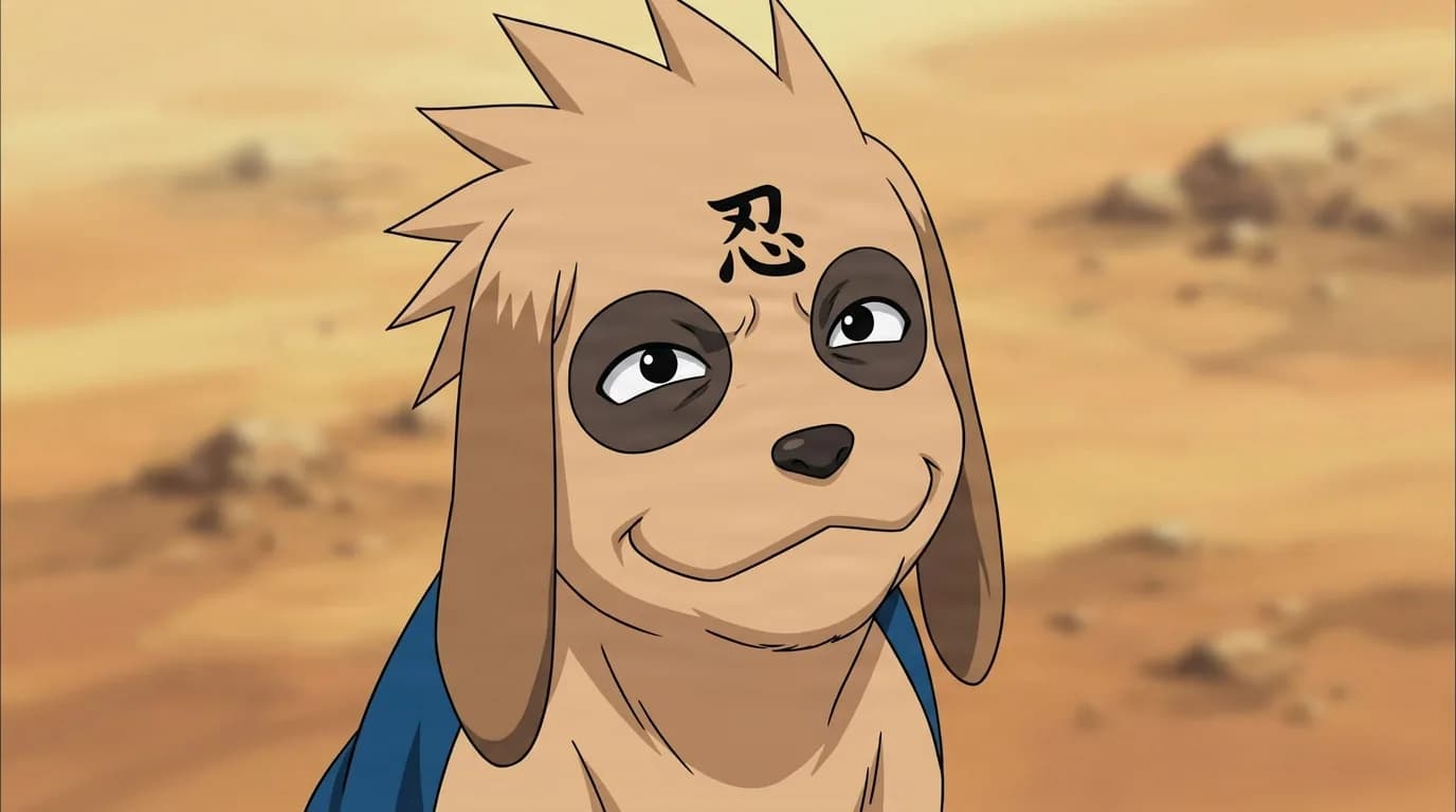 Bisuke from Naruto in a close-framed cel-shaded anime scene with a detailed environment