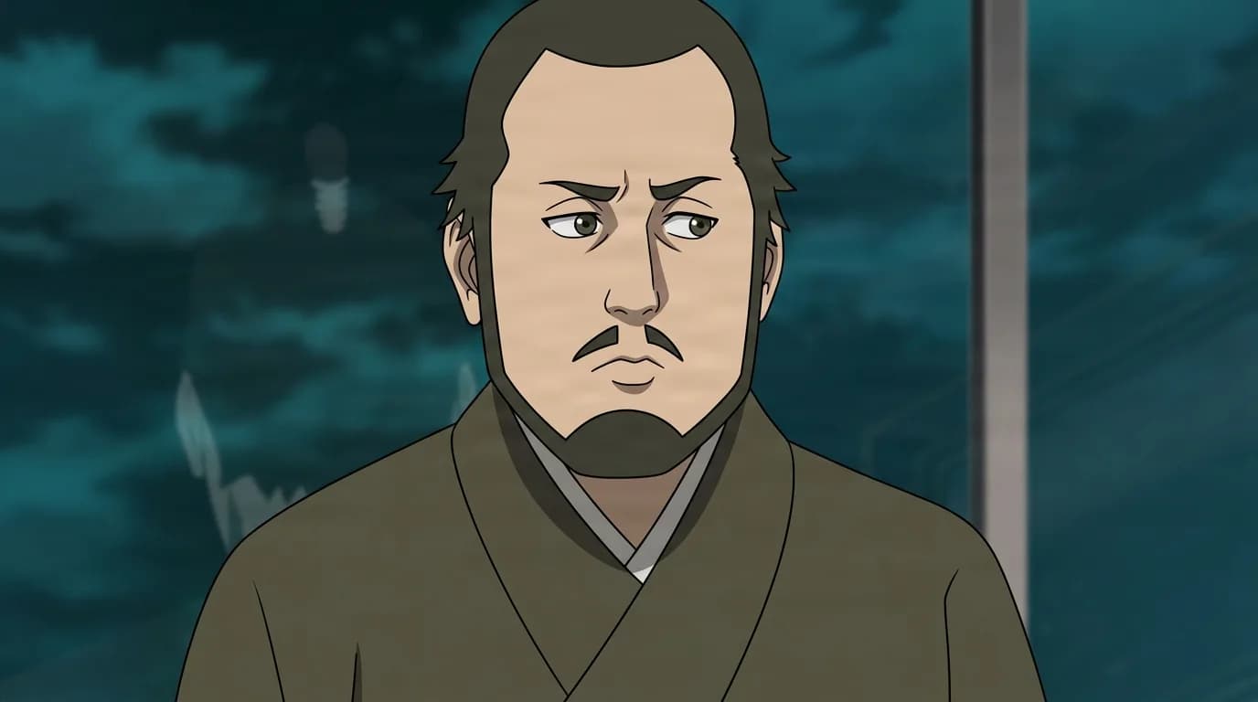 Ereki Kaminarimon from Naruto in a close-framed cel-shaded anime scene with a detailed environment
