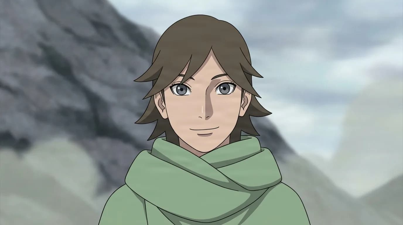 Fundaru from Naruto in a close-framed cel-shaded anime scene with a detailed environment