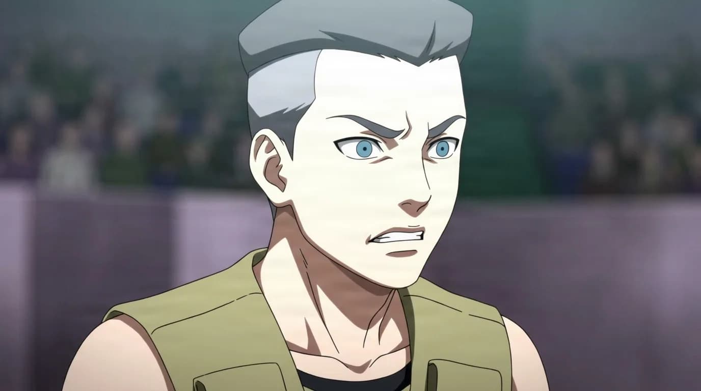 Futsu from Naruto in a close-framed cel-shaded anime scene with a detailed environment