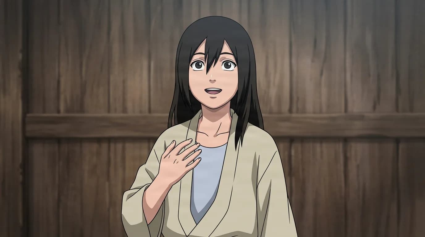 Gasuka from Naruto in a close-framed cel-shaded anime scene with a detailed environment