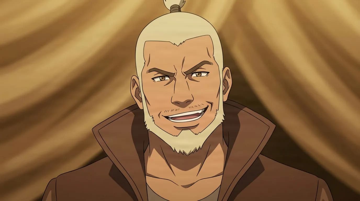 Gekkō from Naruto in a close-framed cel-shaded anime scene with a detailed environment