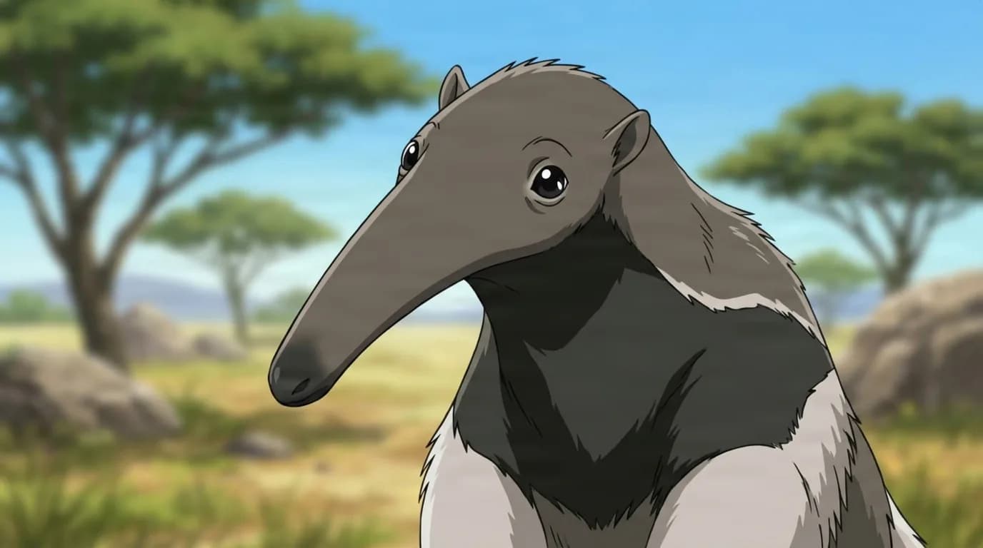 Giant Anteater from Naruto in a close-framed cel-shaded anime scene with a detailed environment