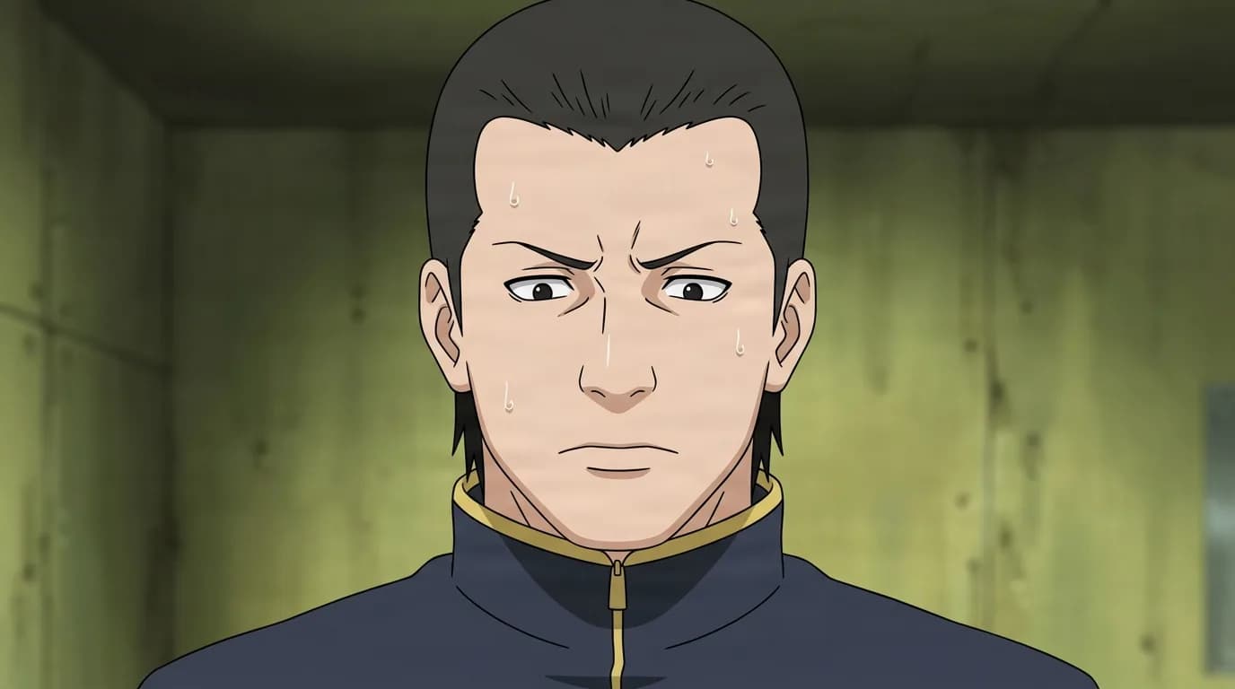 Ginji from Naruto in a close-framed cel-shaded anime scene with a detailed environment