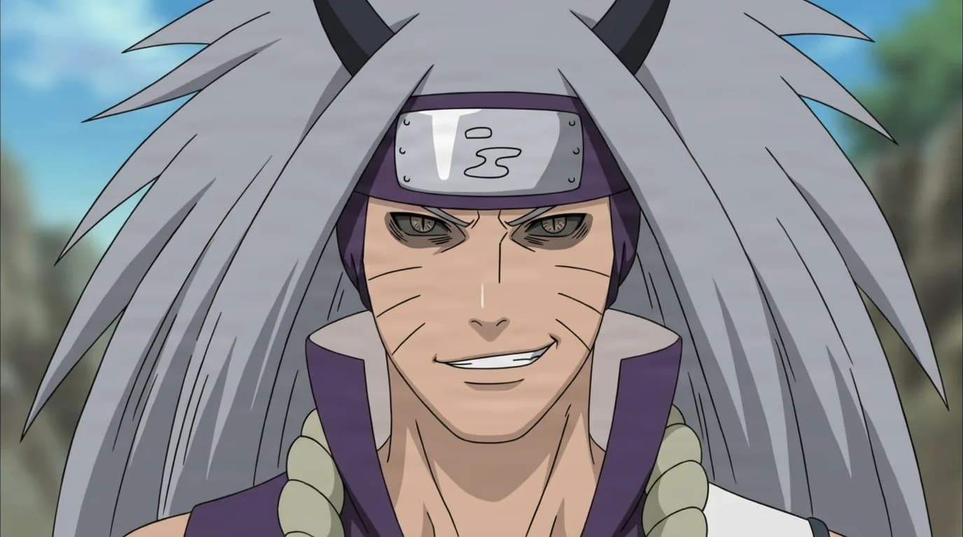 Ginkaku from Naruto in a close-framed cel-shaded anime scene with a detailed environment