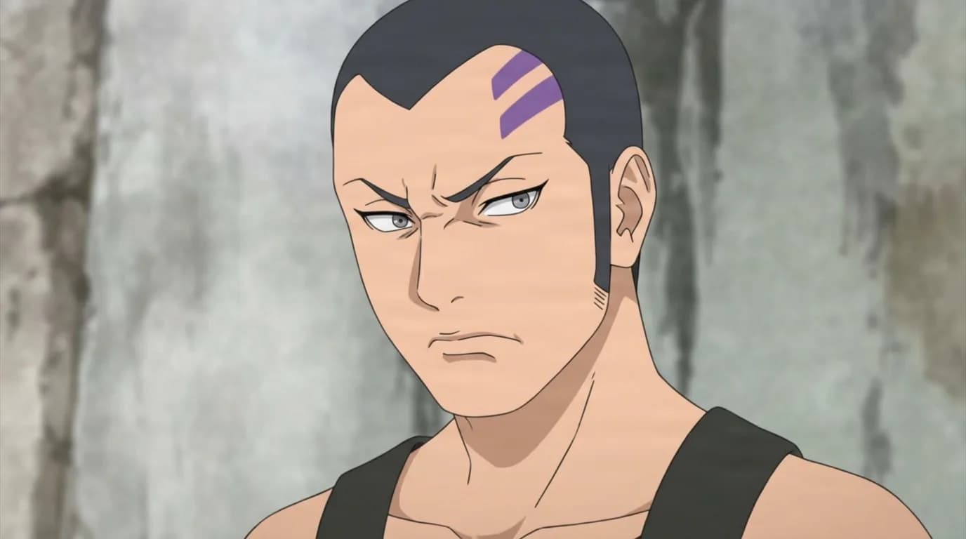 Gokai from Naruto in a close-framed cel-shaded anime scene with a detailed environment