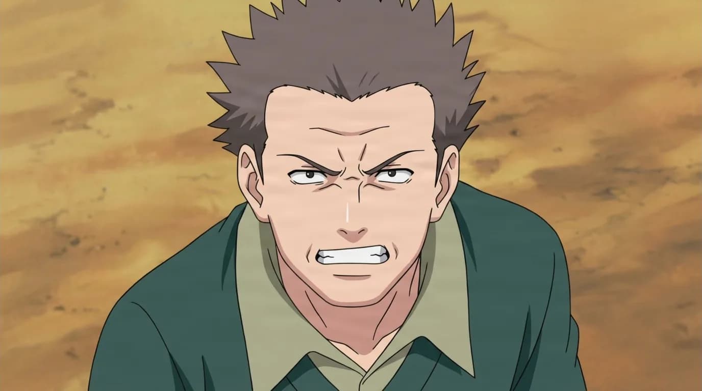 Goshiki from Naruto in a close-framed cel-shaded anime scene with a detailed environment