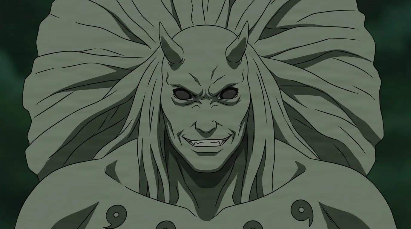 Hamura Ōtsutsuki Golem de Naruto en una escena de anime de encuadre cerrado con sombreado cel y un entorno detallado.