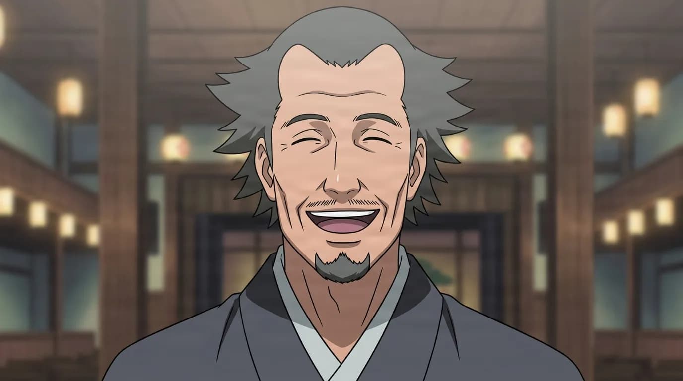 Hidero from Naruto in a close-framed cel-shaded anime scene with a detailed environment