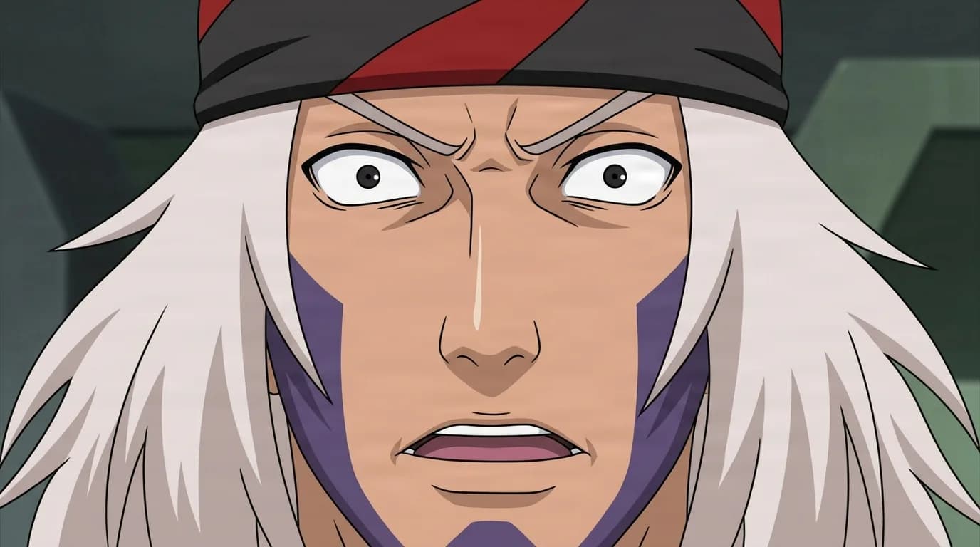 Himushi from Naruto in a close-framed cel-shaded anime scene with a detailed environment
