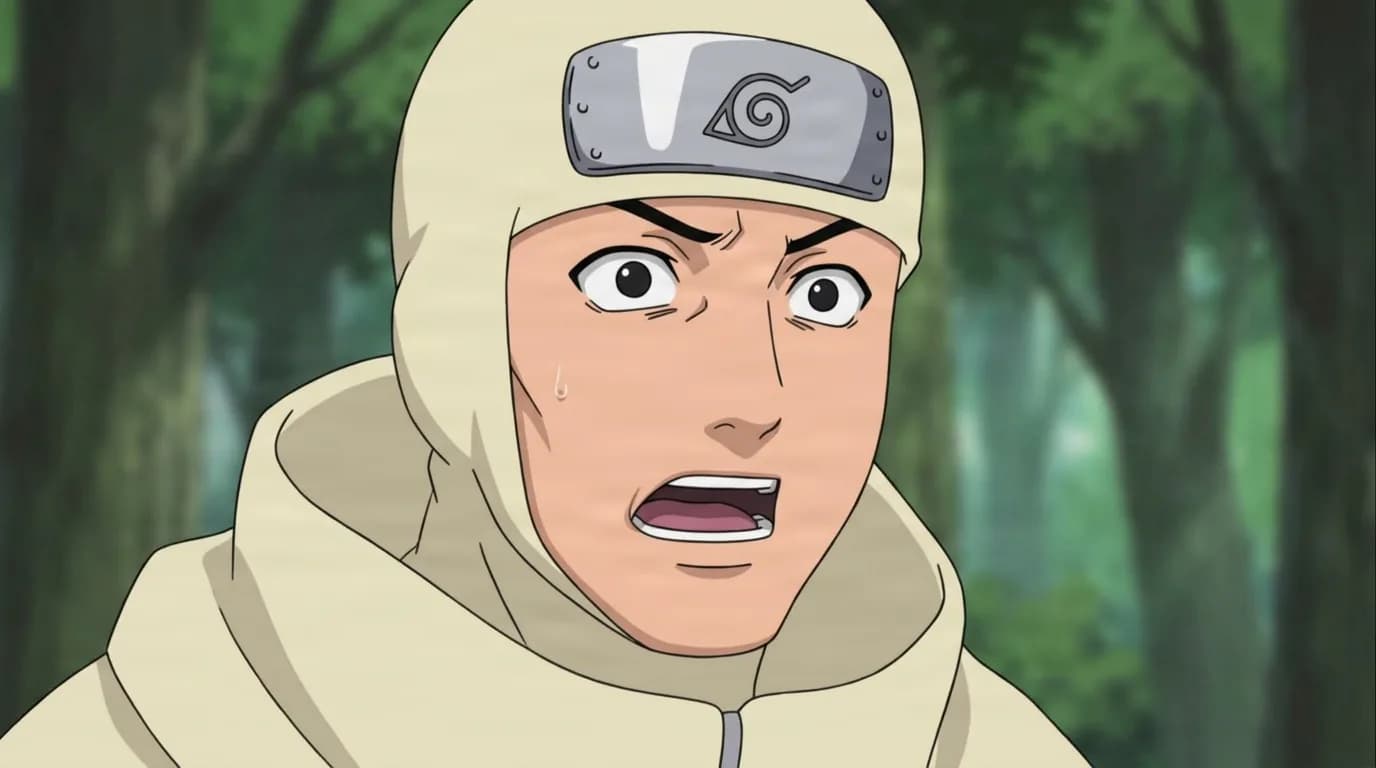 Hōshō from Naruto in a close-framed cel-shaded anime scene with a detailed environment