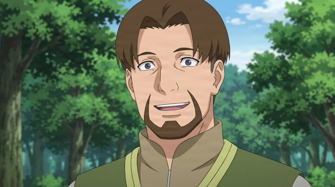 Iori from Naruto in a close-framed cel-shaded anime scene with a detailed environment