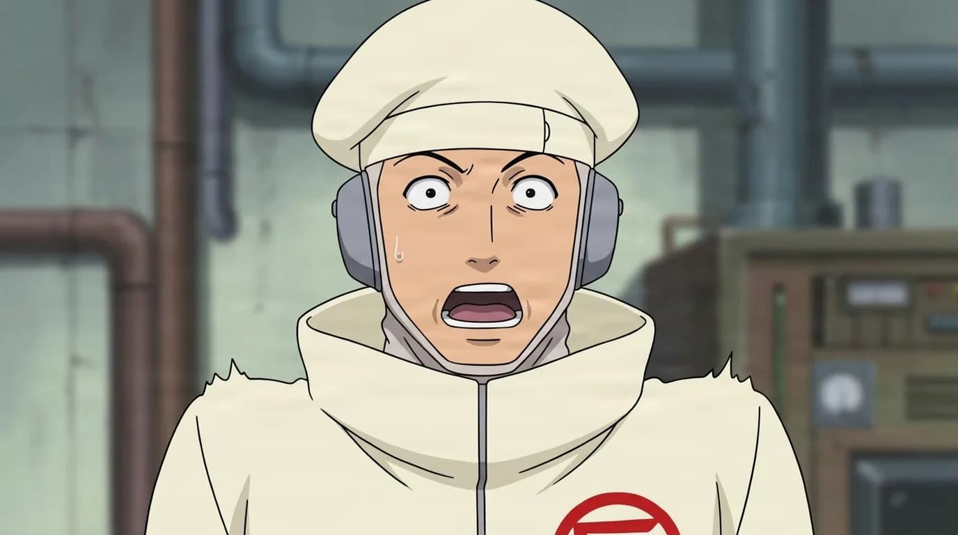 Iyashi from Naruto in a close-framed cel-shaded anime scene with a detailed environment