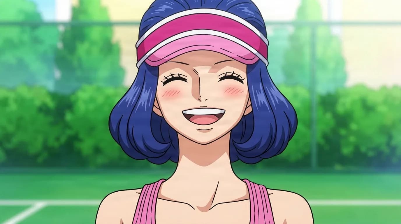 Arba from One Piece in a close-framed cel-shaded anime scene with a detailed environment