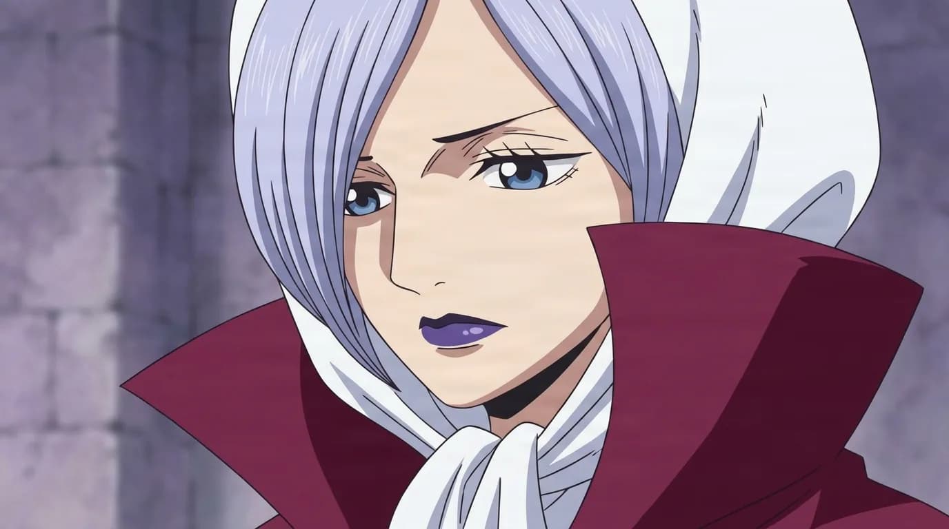 Ban Dedessinée from One Piece in a close-framed cel-shaded anime scene with a detailed environment