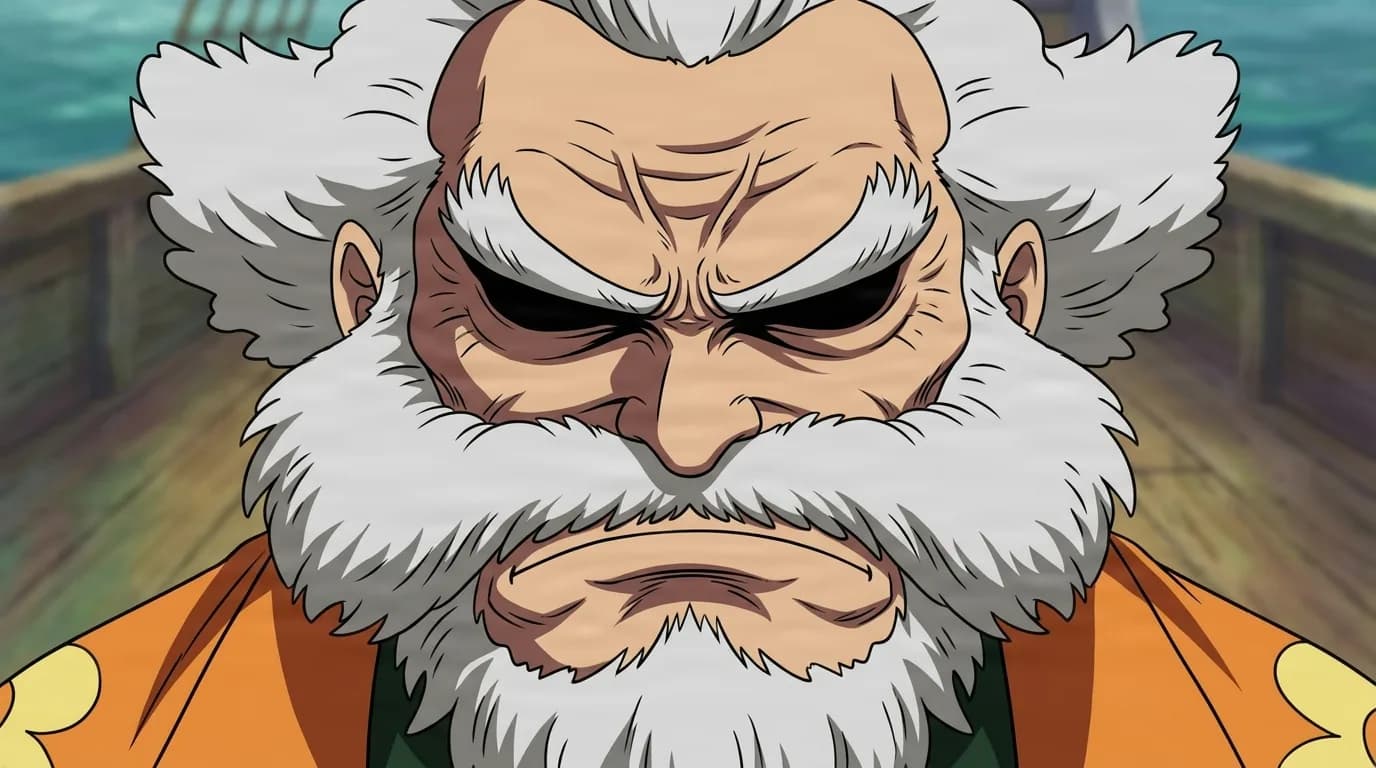 Banban from One Piece in a close-framed cel-shaded anime scene with a detailed environment