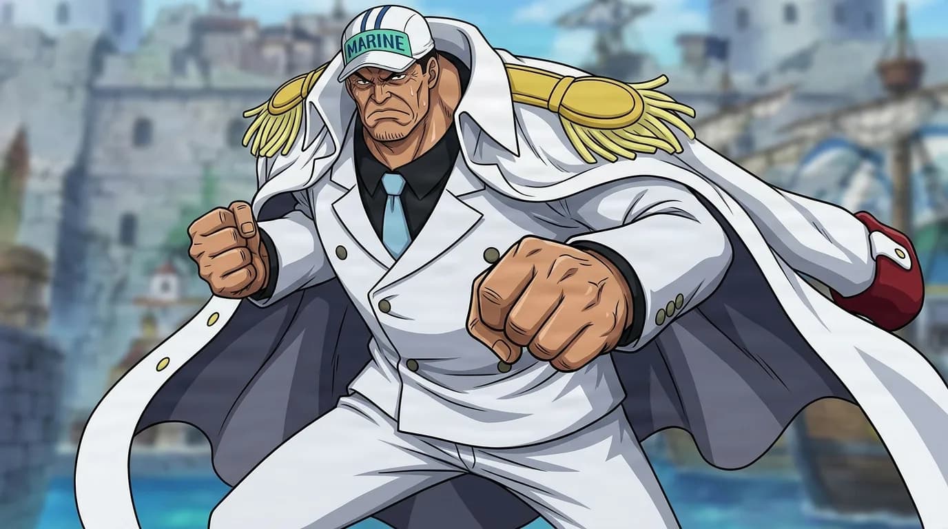 『ONE PIECE』のキャラクター、カタコンボ。細部まで描き込まれた背景を伴う、クローズアップのセル画調アニメシーンとして描かれている。