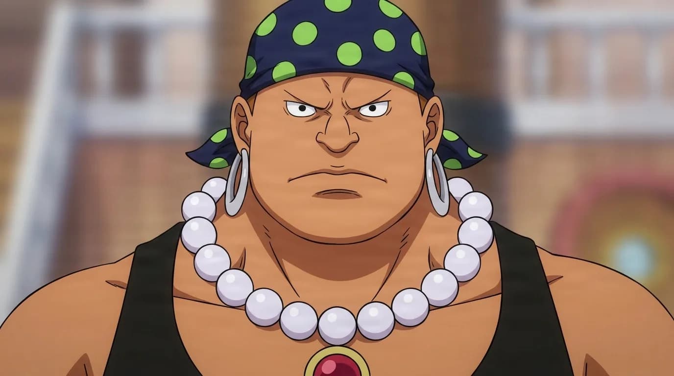 『ONE PIECE』のキャラクター、コンポ。細部まで描き込まれた背景を伴う、クローズアップのセル画調アニメシーンとして描かれている。