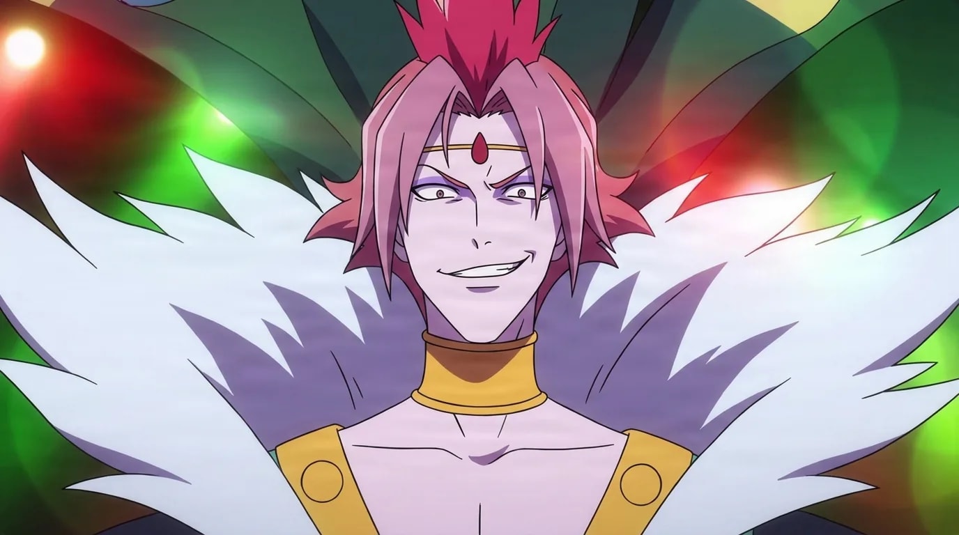 Cytomander from Gurren Lagann in a close-framed cel-shaded anime scene with a detailed environment