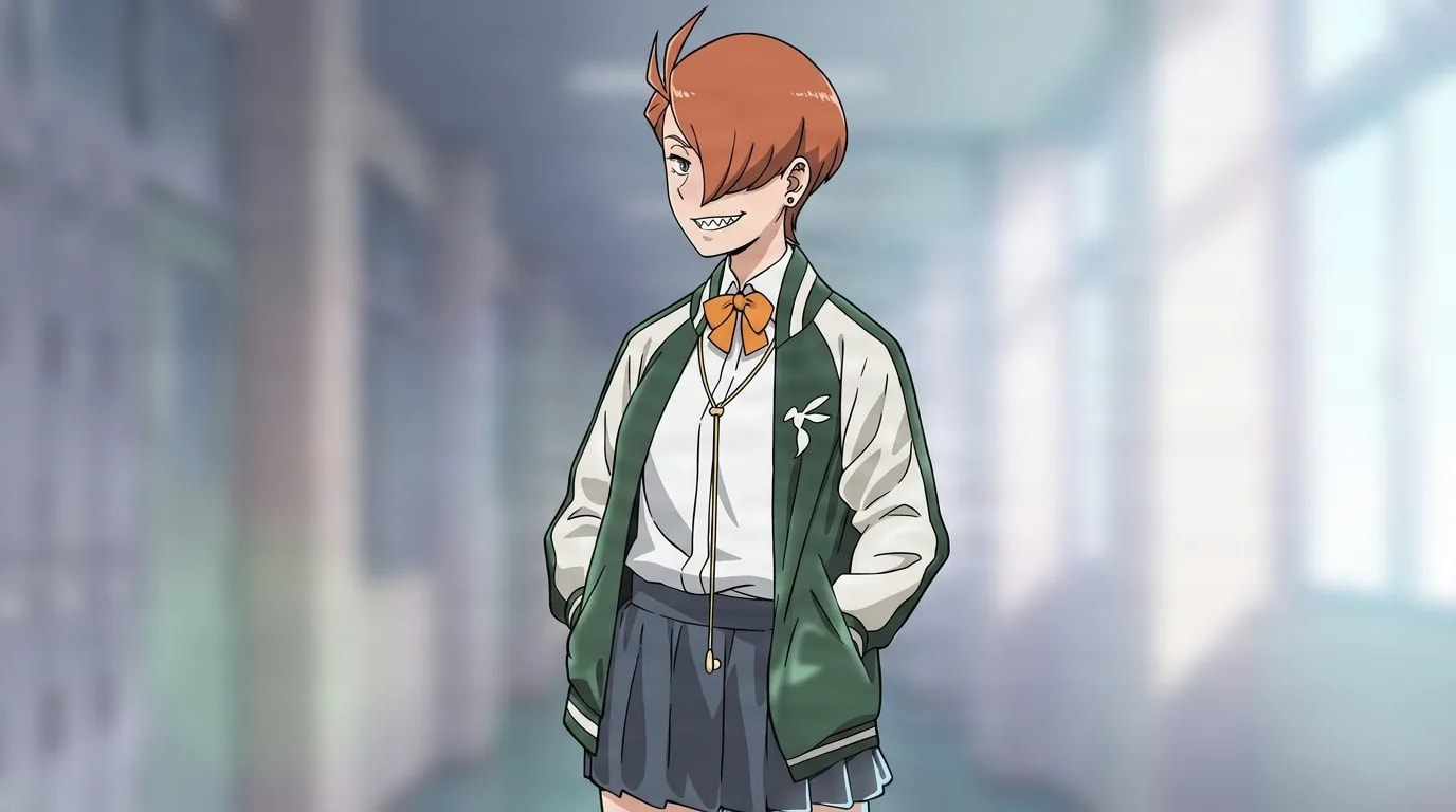 『僕のヒーローアカデミア』のキャラクター、蜂須賀クイーン。細部まで描き込まれた背景を伴う、クローズアップのセル画調アニメシーンとして描かれている。