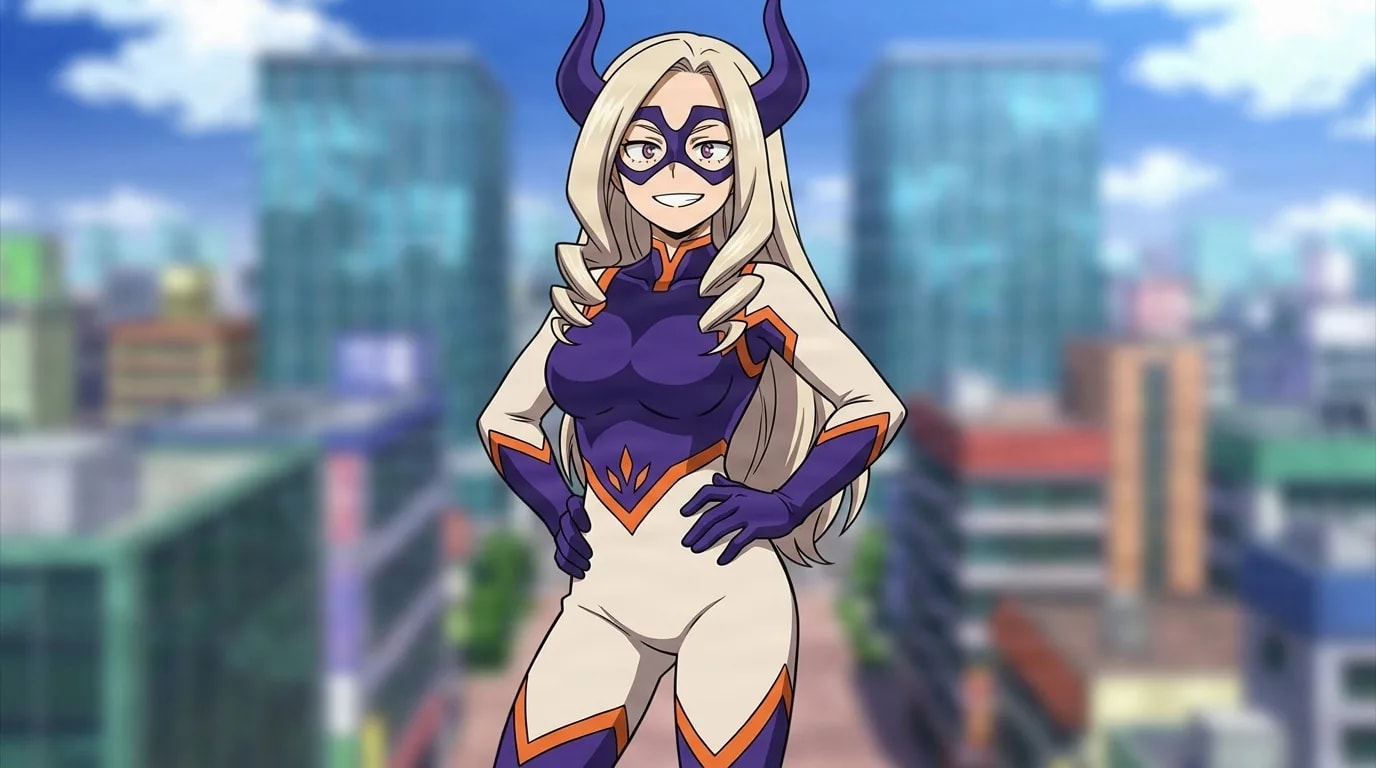 『僕のヒーローアカデミア』のキャラクター、竹山悠。細部まで描き込まれた背景を伴う、クローズアップのセル画調アニメシーンとして描かれている。