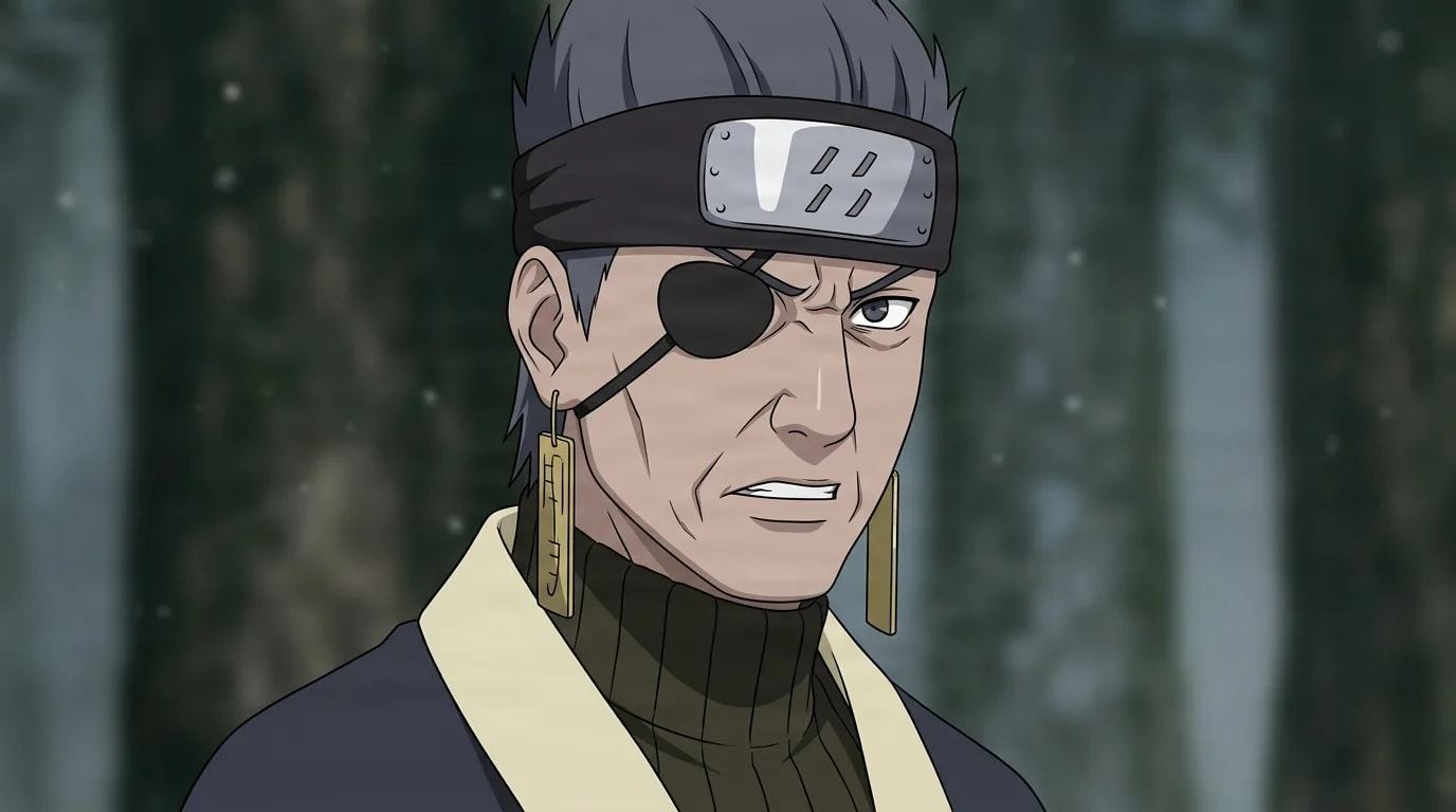 Ao from Naruto in a close-framed cel-shaded anime scene with a detailed environment