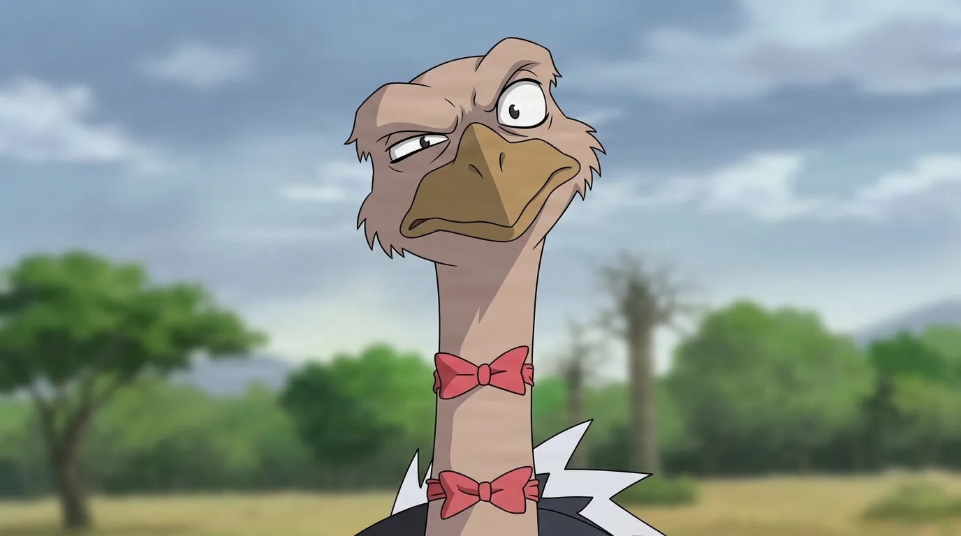 Condor from Naruto in a close-framed cel-shaded anime scene with a detailed environment