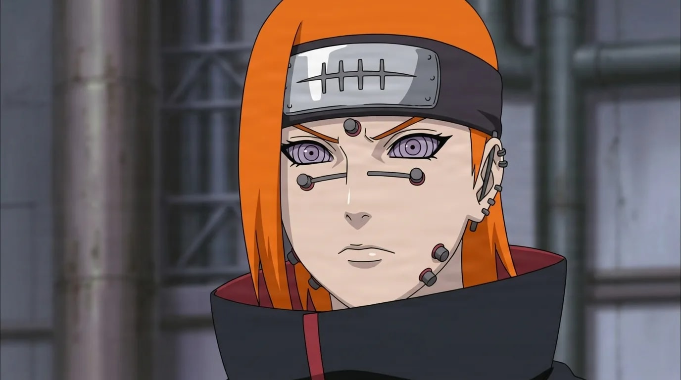 First Animal Path from Naruto in a close-framed cel-shaded anime scene with a detailed environment